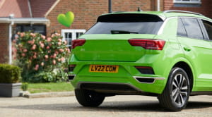 LV banner green car